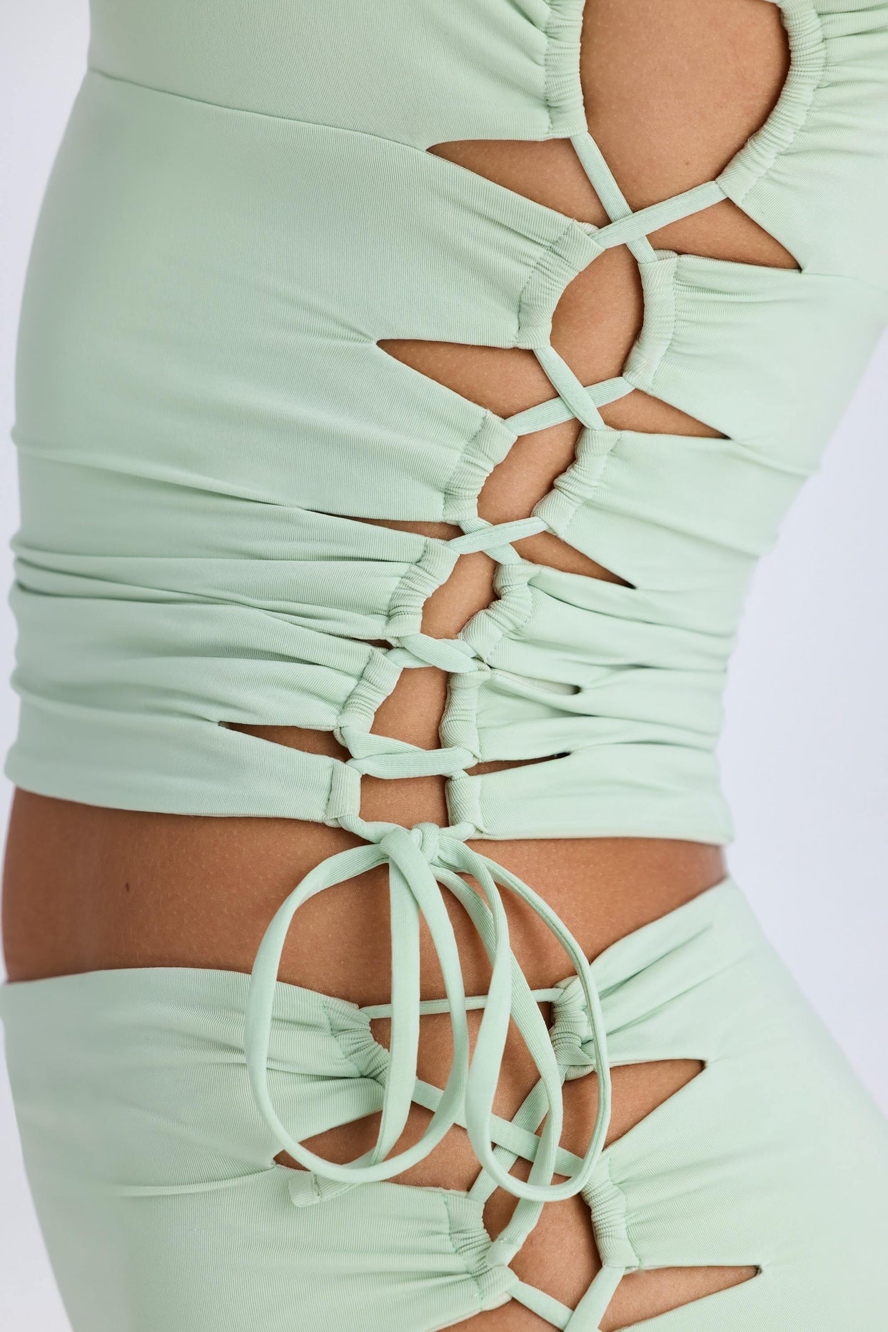 Ruched Cut-Out Top in Green