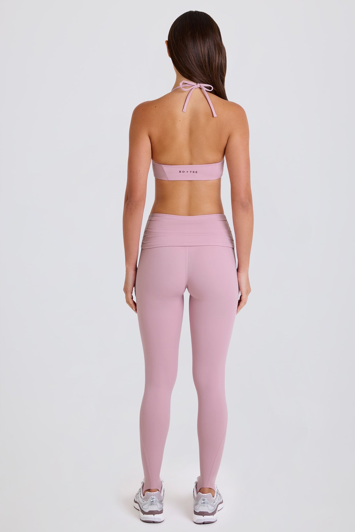Foldover Mid-Rise Stirrup Leggings in Mauve - 4