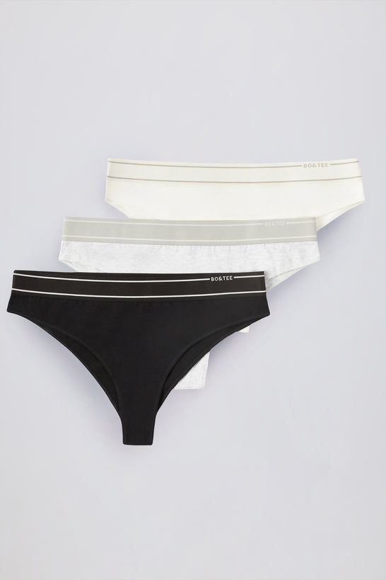 High-Waist Cheeky Briefs Bundle in Multi