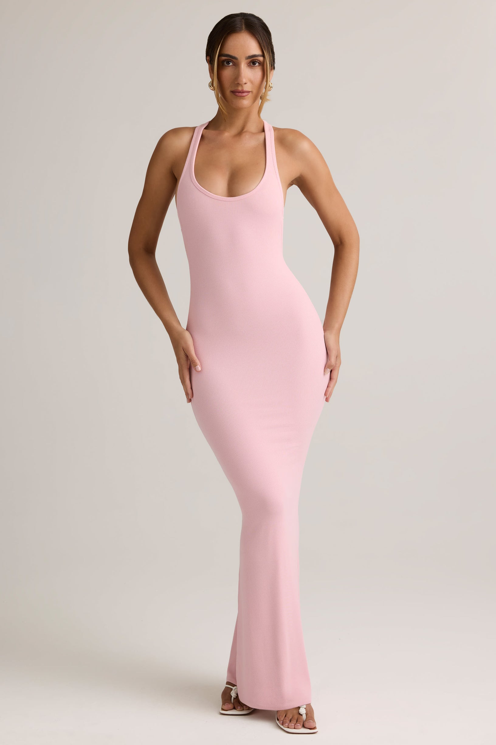 Modal Racerback Maxi Dress in Baby Pink - 2