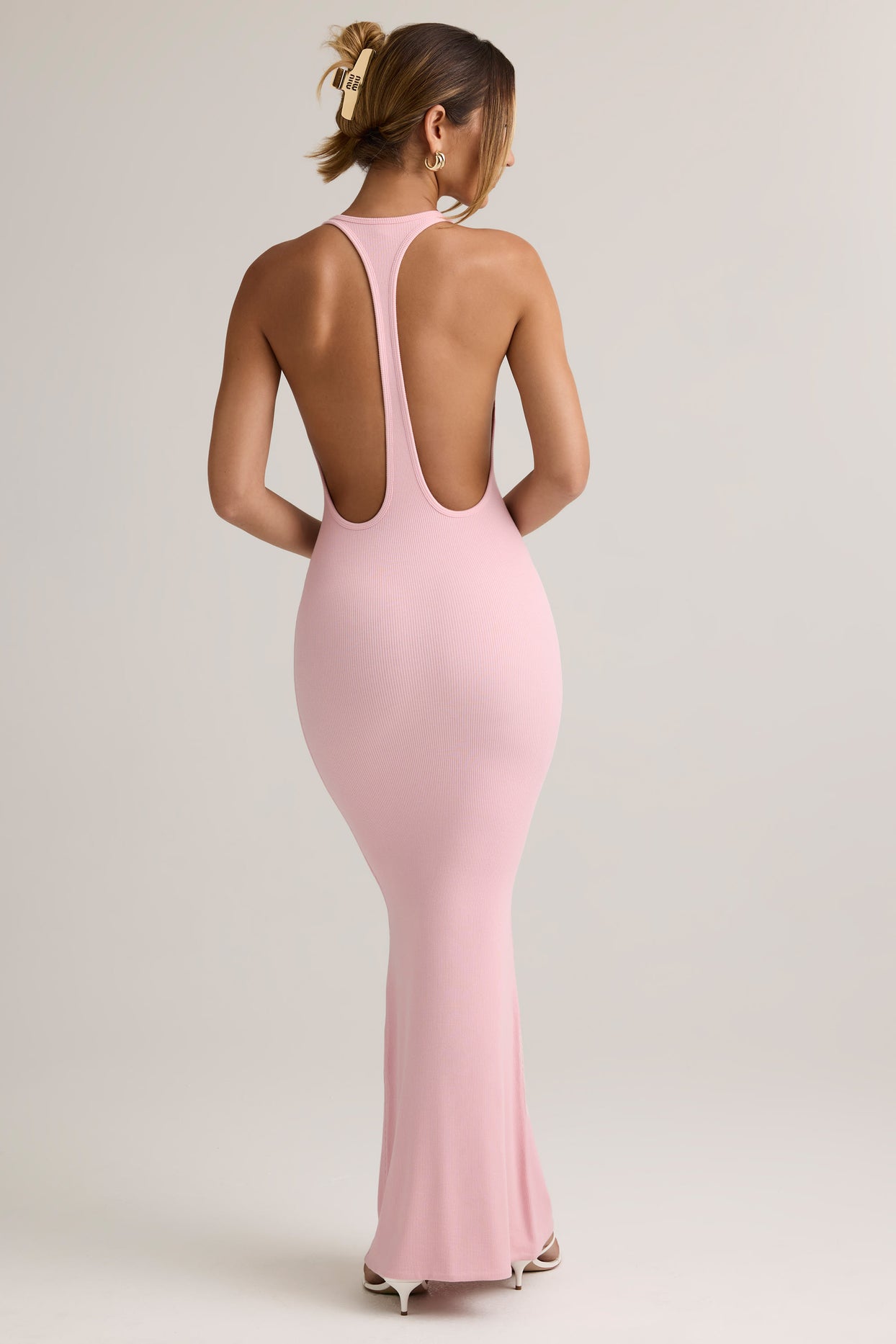 Modal Racerback Maxi Dress in Baby Pink - 3