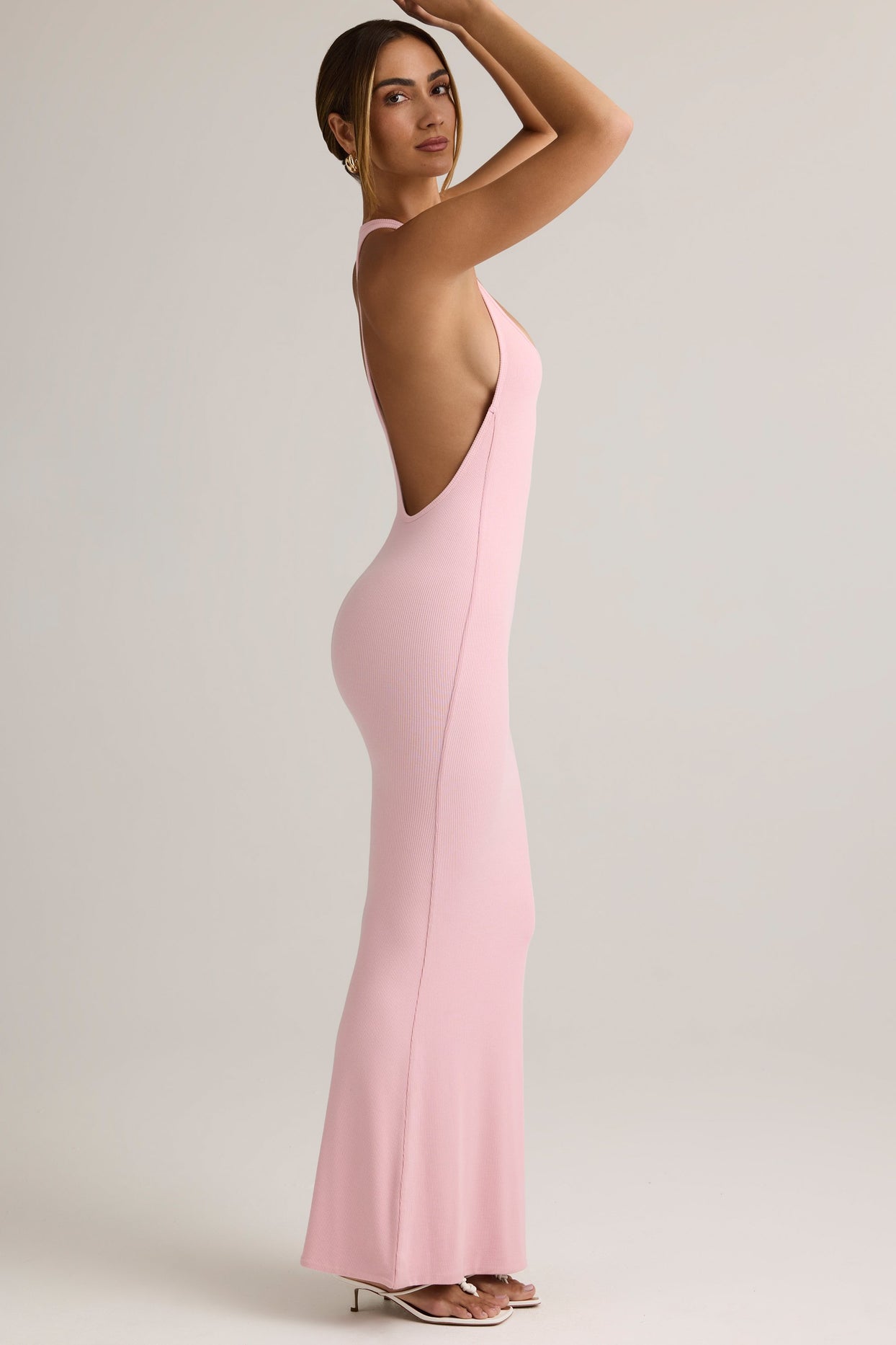 Modal Racerback Maxi Dress in Baby Pink - 4