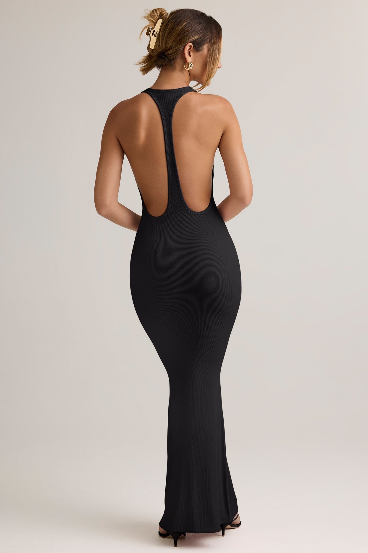 Modal Racerback Maxi Dress in Black - 5