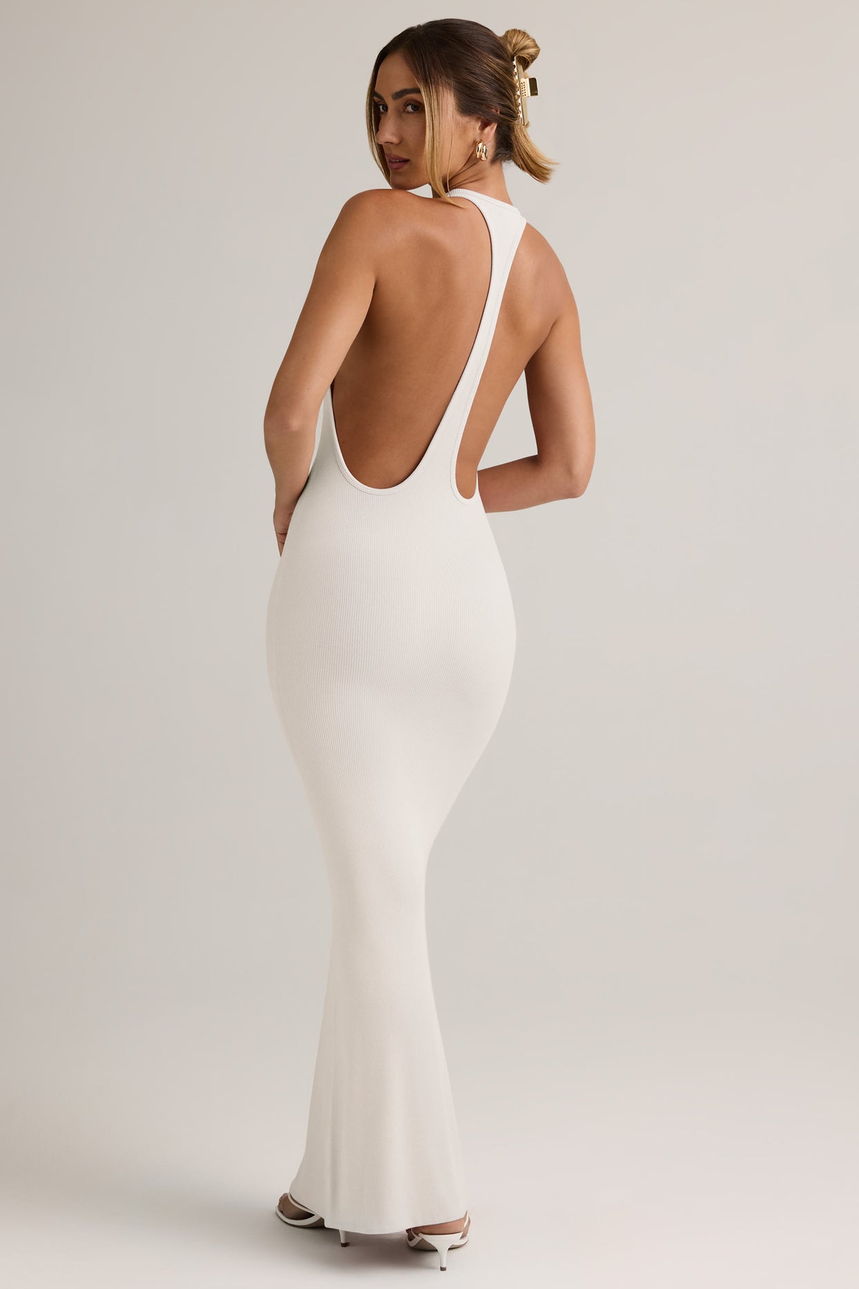 Modal Racerback Maxi Dress in White - 1