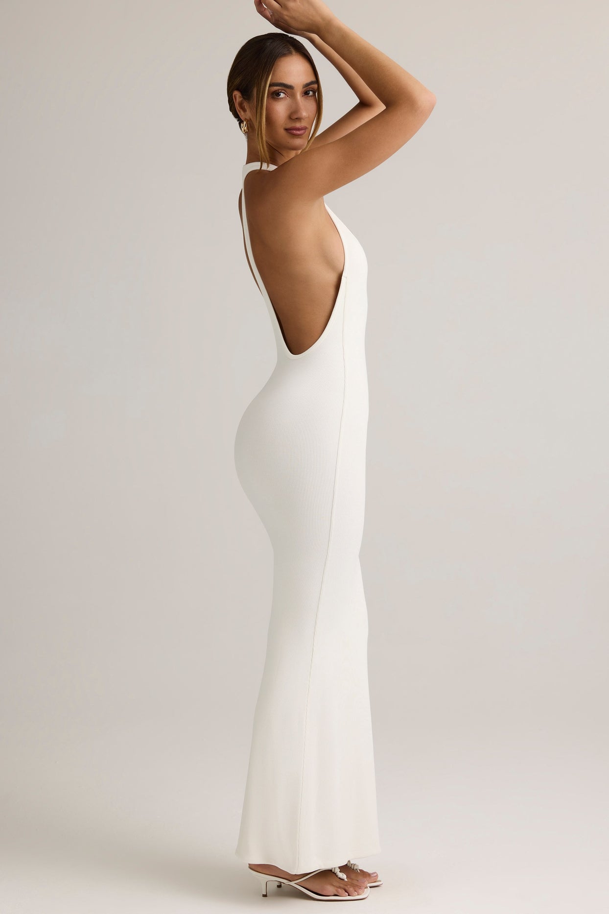 Modal Racerback Maxi Dress in White - 4