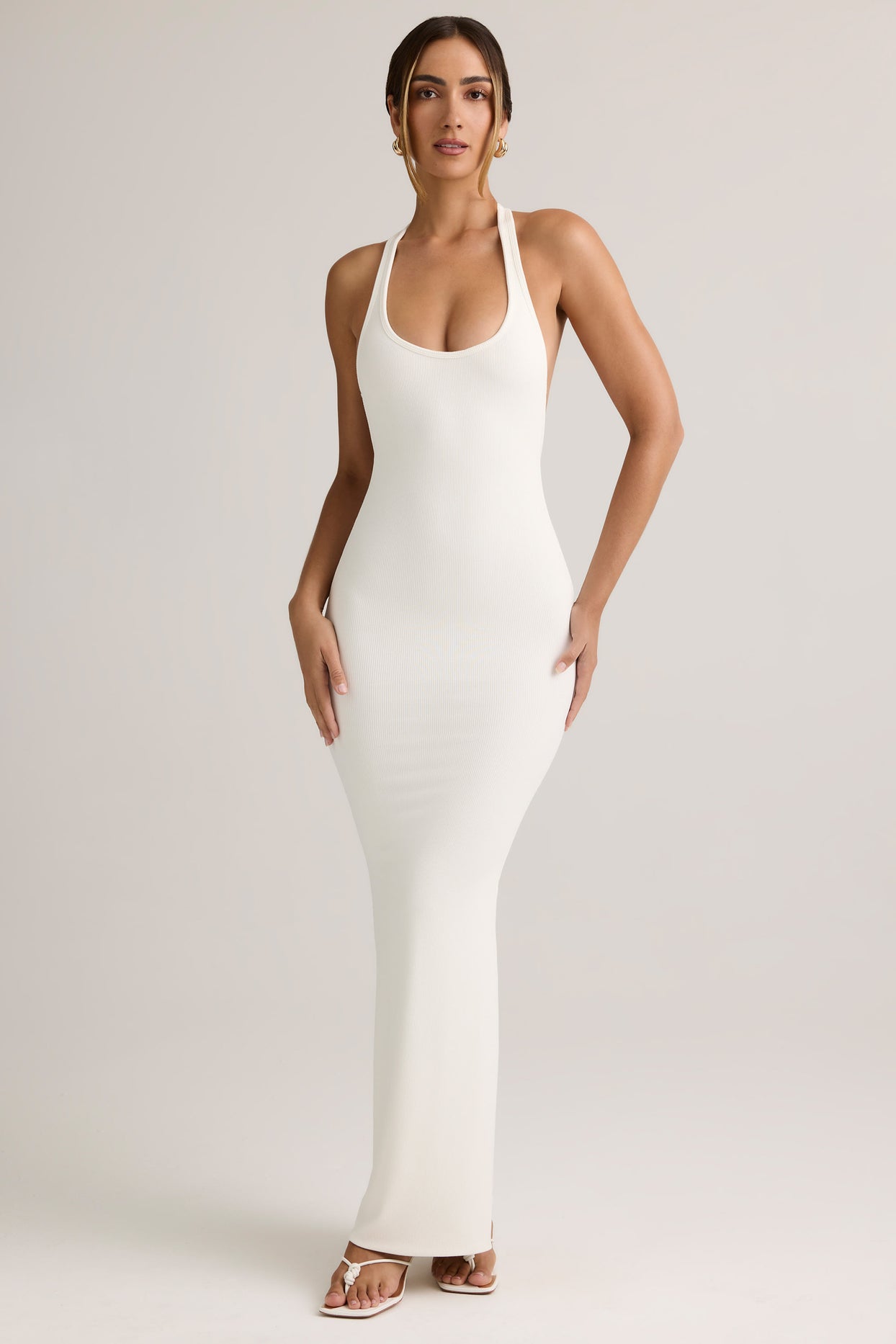 Modal Racerback Maxi Dress in White - 7