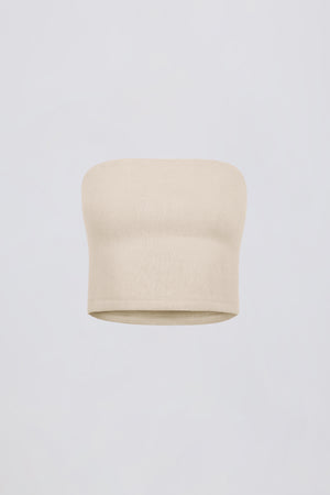 Brushed Jersey Bandeau Top in Ecru