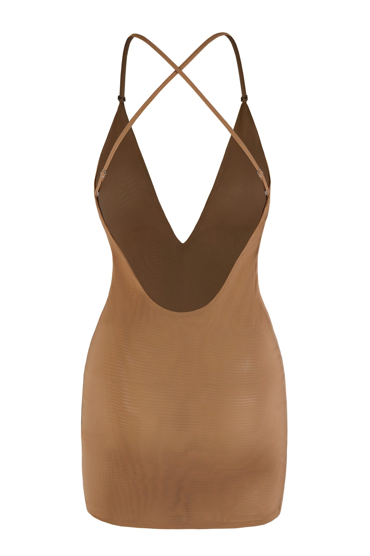 Intimates Soft Mesh Multiway Mini Dress in Almond - 4