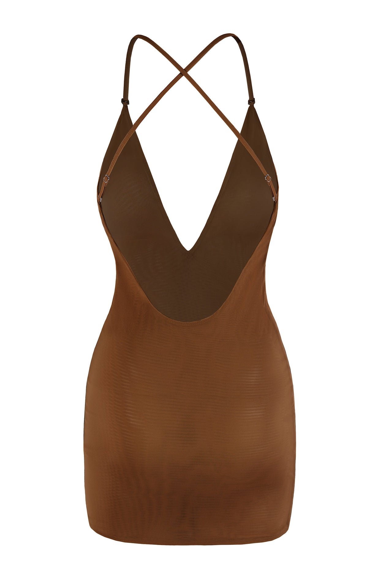 Intimates Soft Mesh Multiway Mini Dress in Chestnut - 4