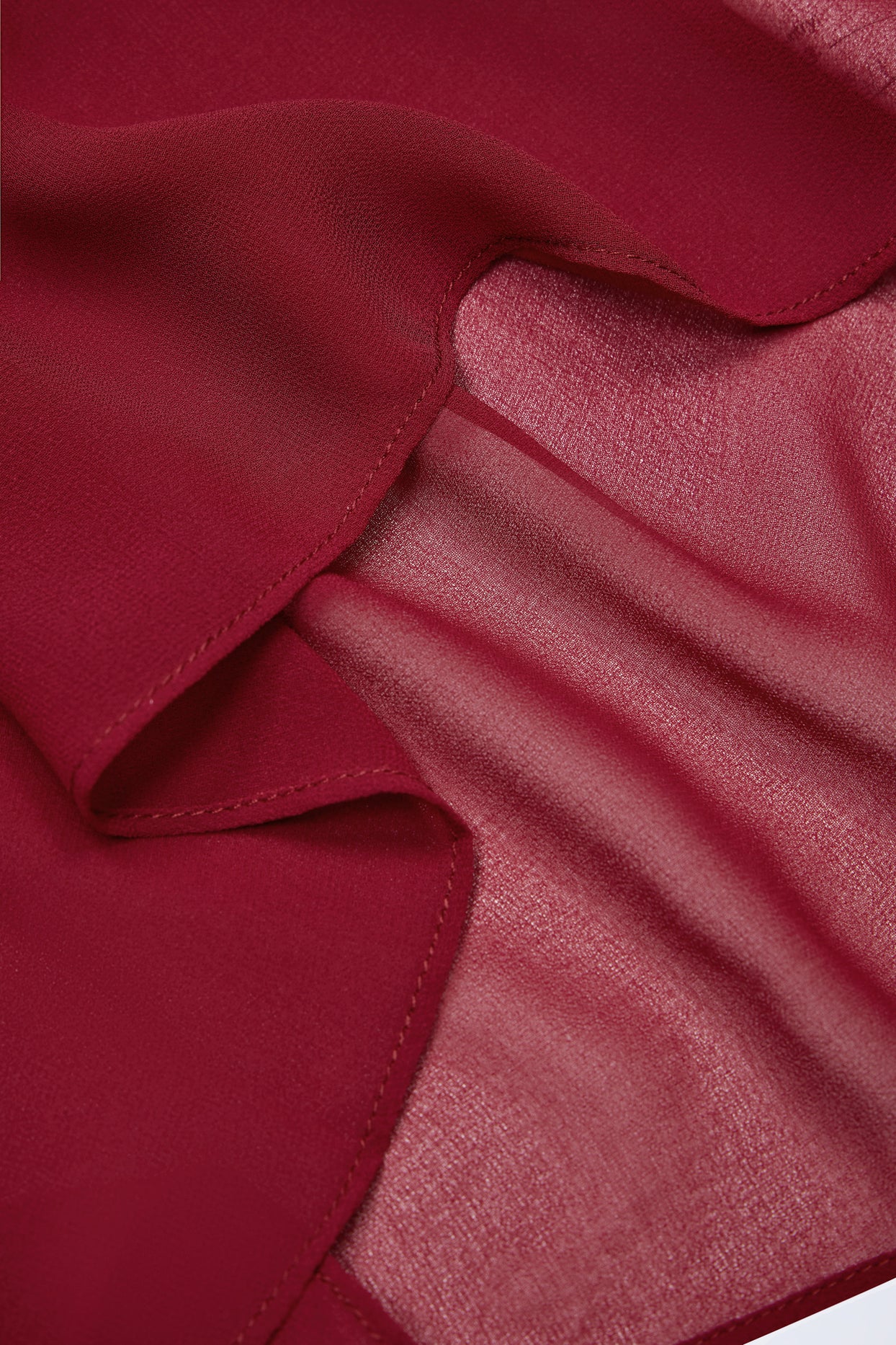 Cowl-Neck Backless Mini Dress in Dark Cherry - 5