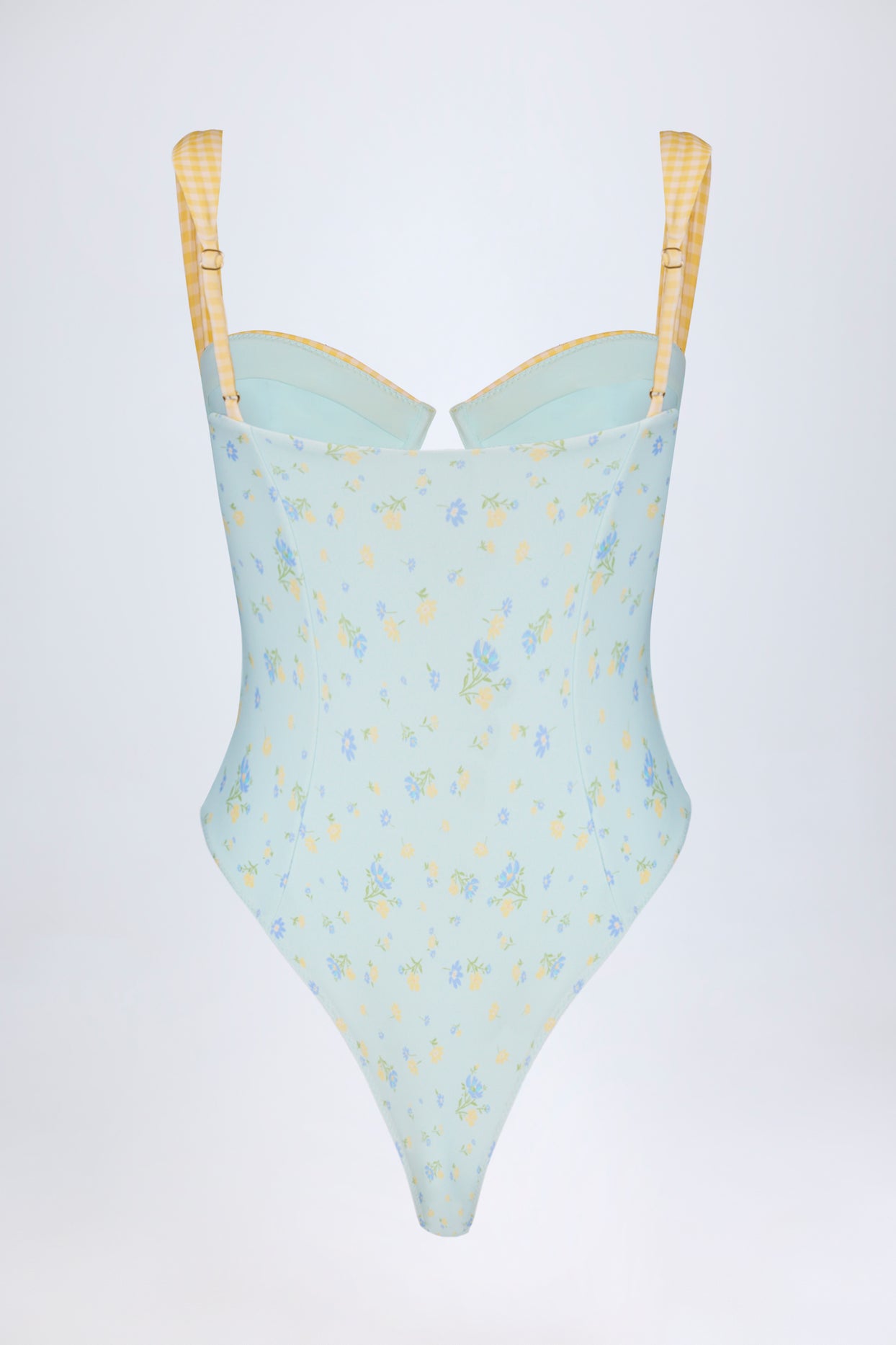 Underwired Balconette Swimsuit in Blue Floral - 5