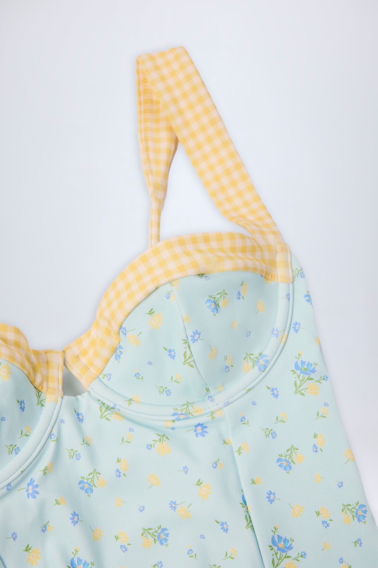 Underwired Balconette Swimsuit in Blue Floral - 6