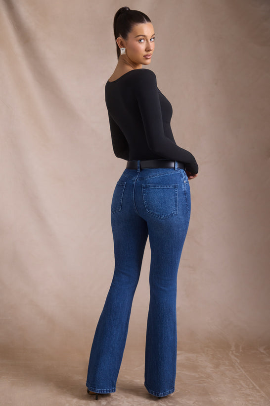 High-Rise Flared Jeans in Indigo Wash