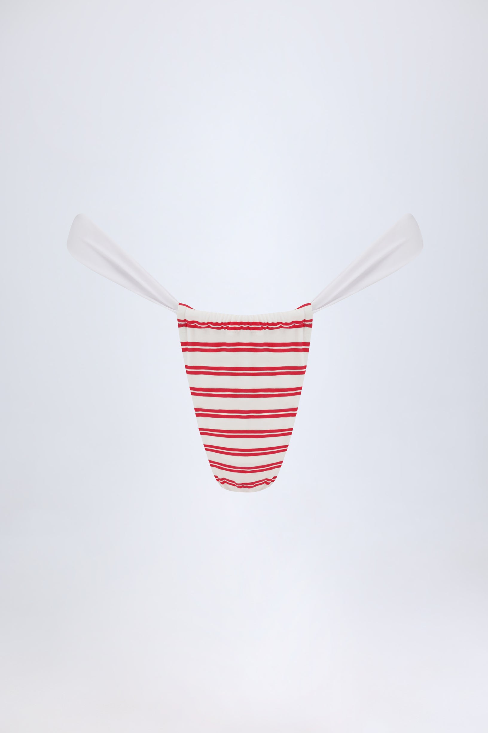 Ruched Cheeky Bikini Bottoms in Cherry Red - 2
