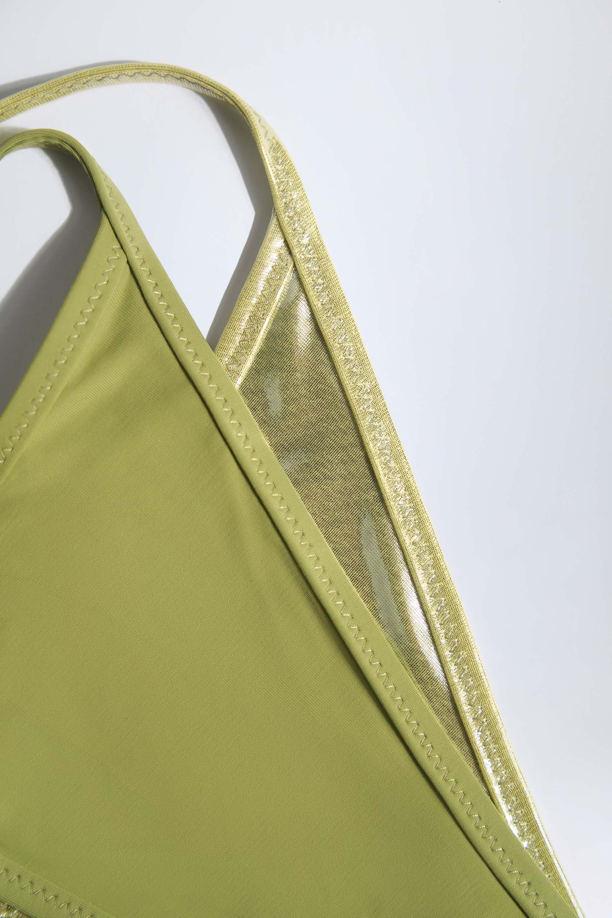 Metallic Layered Thong Bikini Bottoms in Green - 5