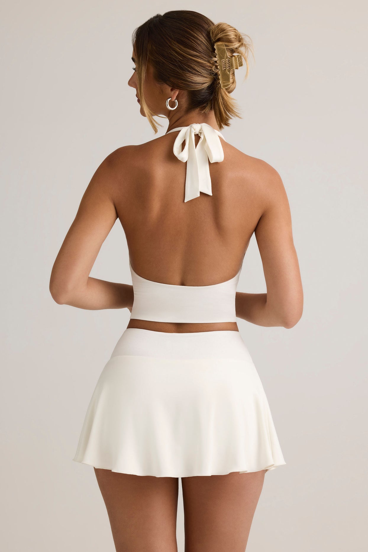 Modal Halterneck Tank Top in White - 3