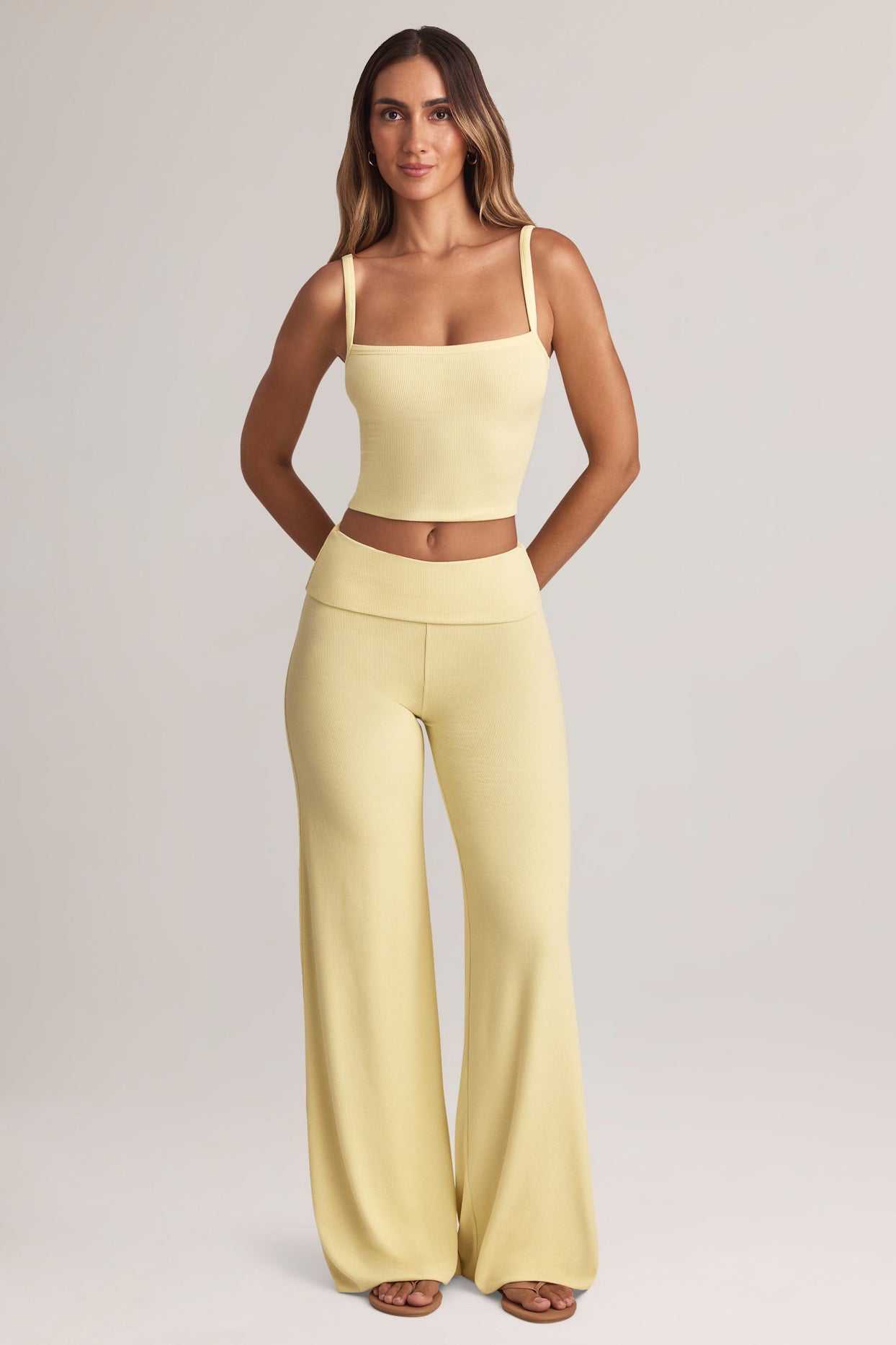 Modal Square-Neck Camisole Top in Lemon Sherbet - 6