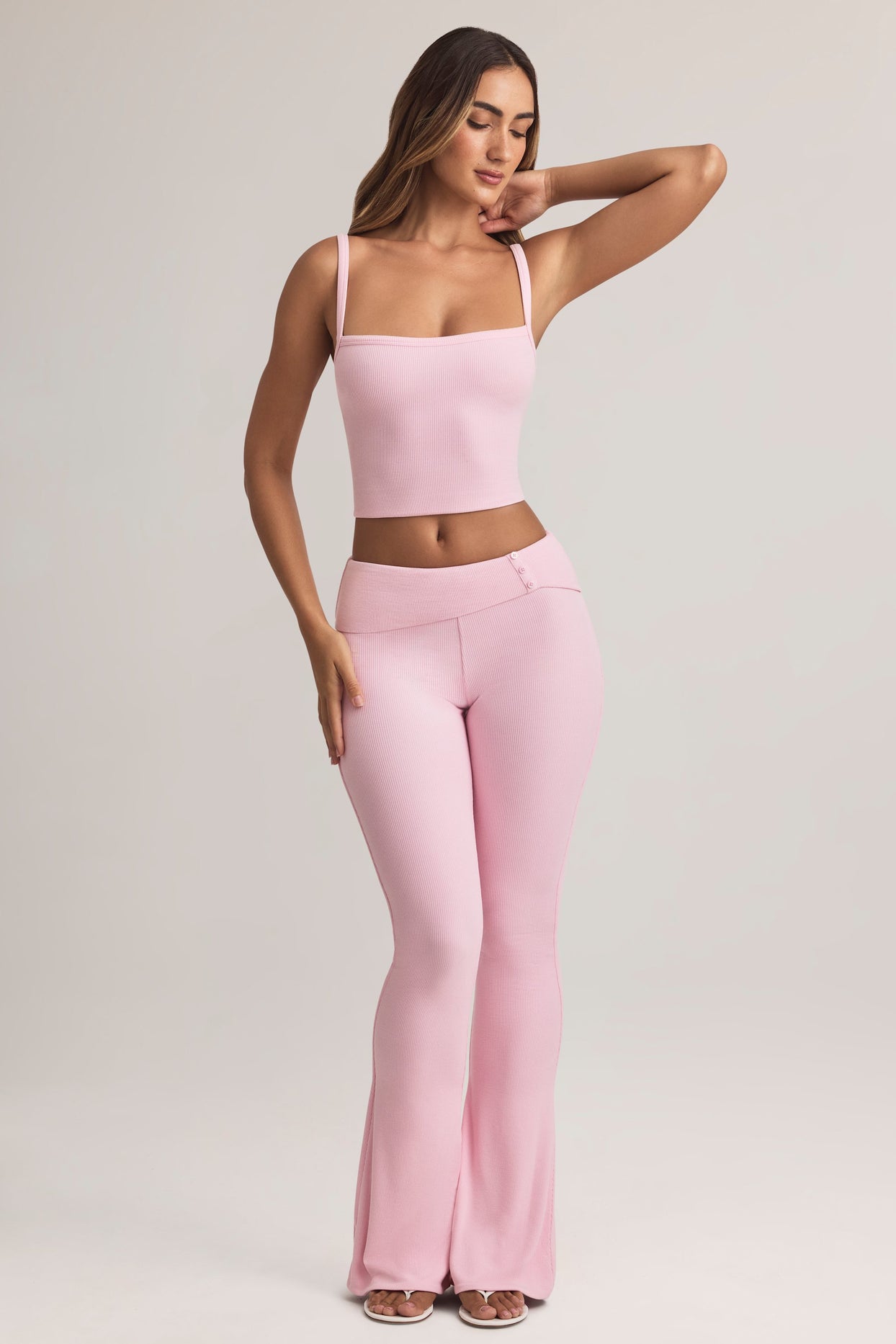 Modal Square-Neck Camisole Top in Pastel Pink - 6
