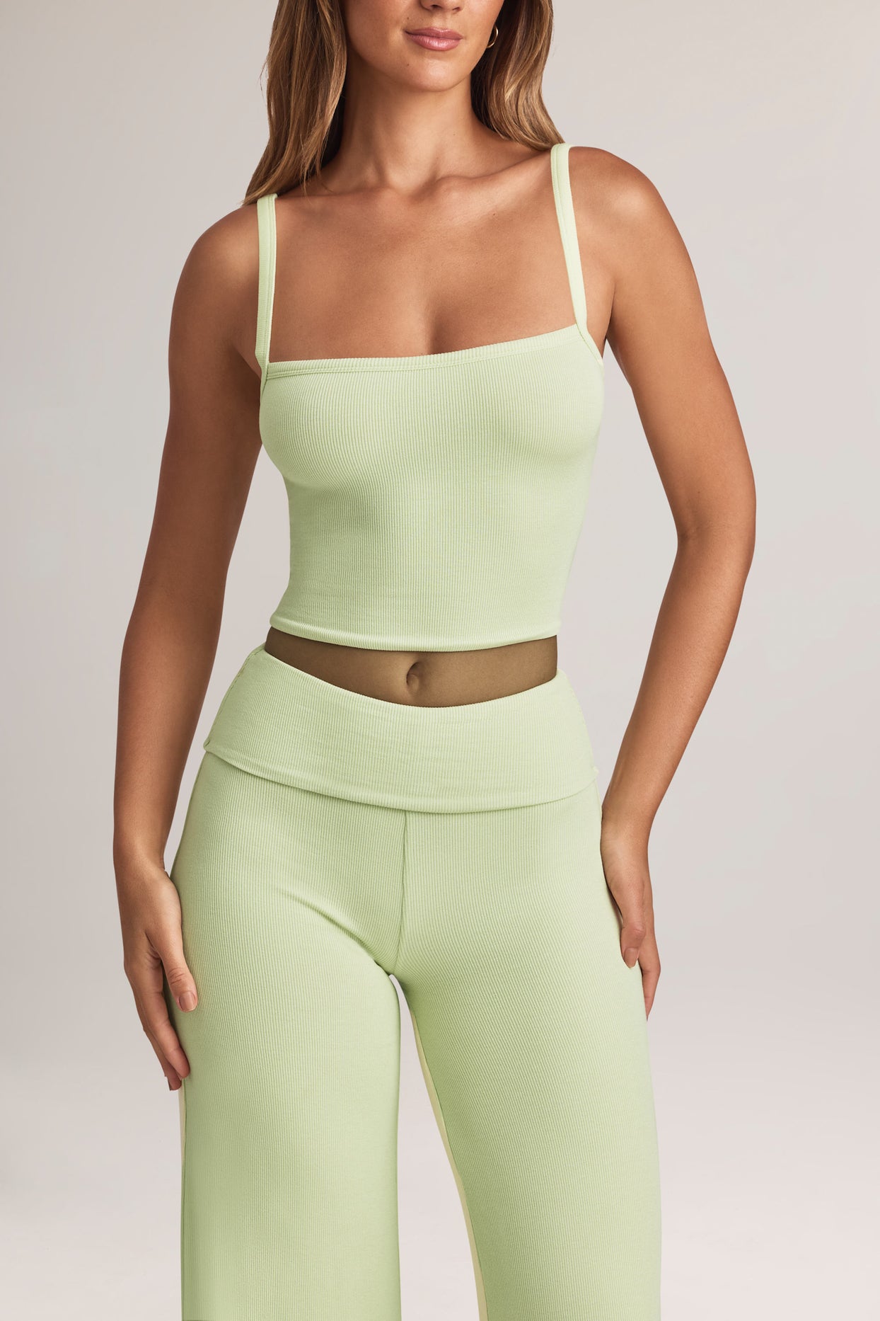 Modal Square-Neck Camisole Top in Sage Green - 4