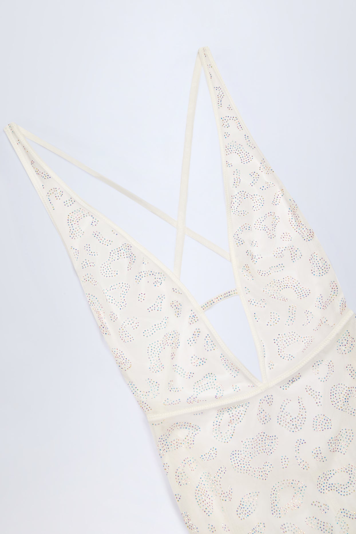 Embellished Backless Maxi Dress in White - 6