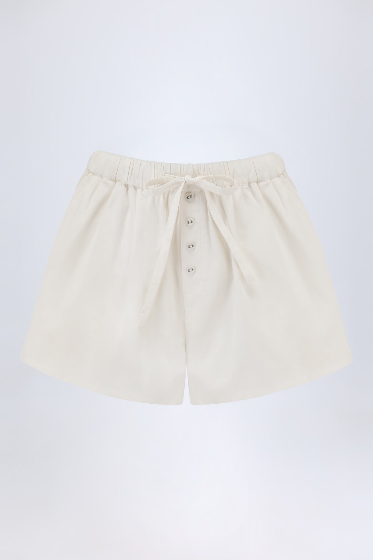 Mid-Rise Cotton-Poplin Shorts in White - 2