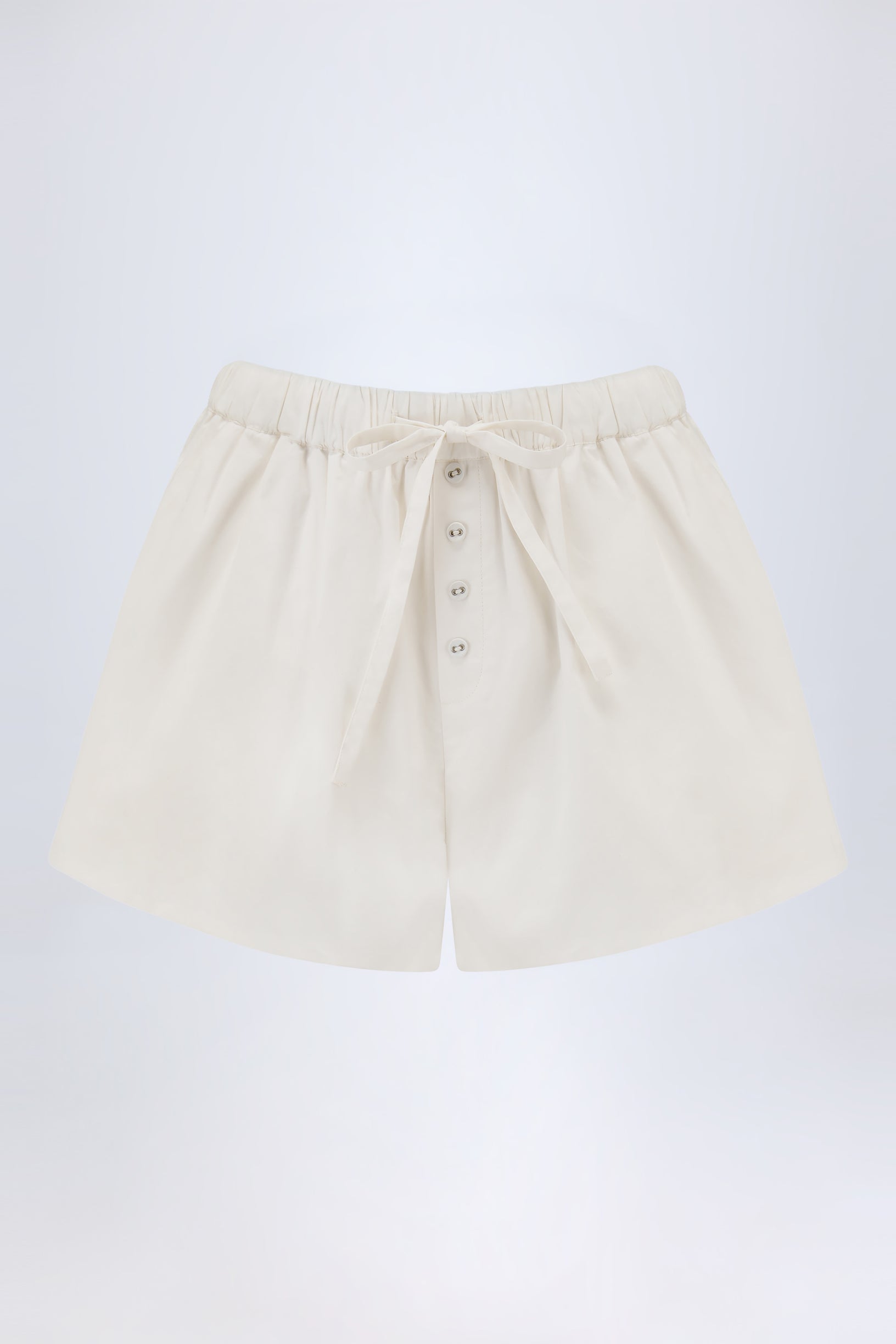 Mid-Rise Cotton-Poplin Shorts in White - 2