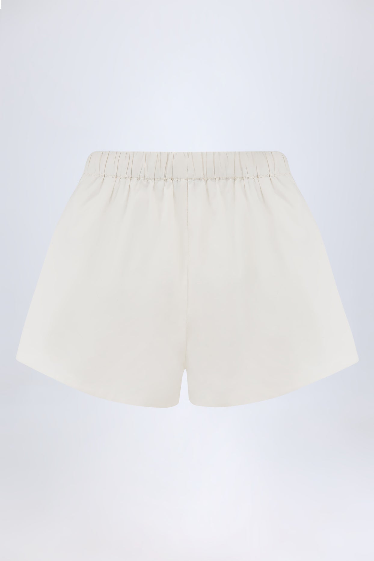 Mid-Rise Cotton-Poplin Shorts in White - 3