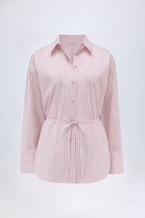 Oversized Shirt in Pink Stripe