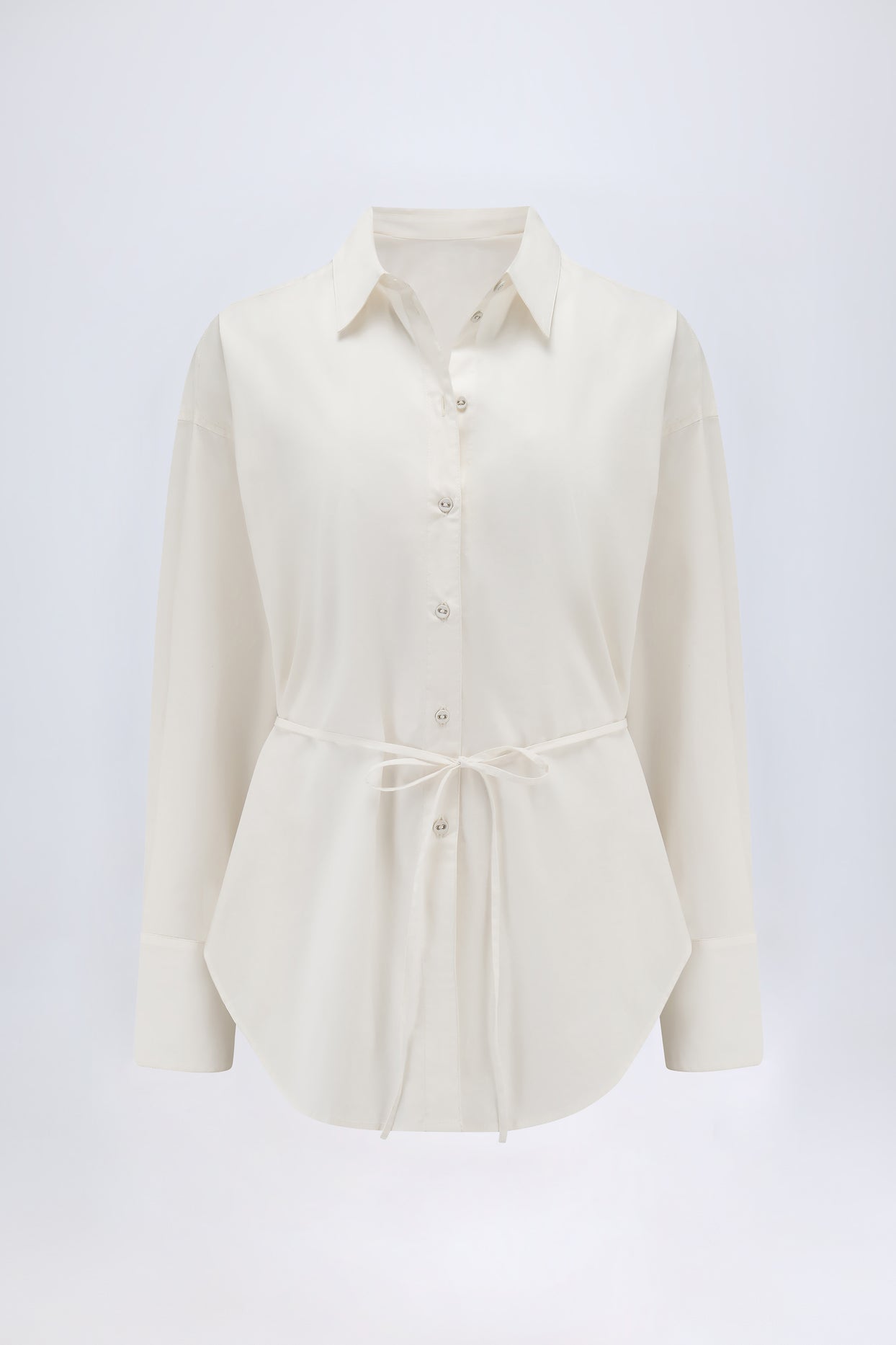 Oversized Cotton-Poplin Shirt in White - 2