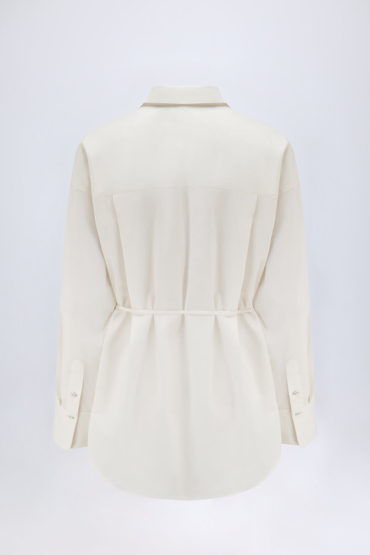 Oversized Cotton-Poplin Shirt in White - 3