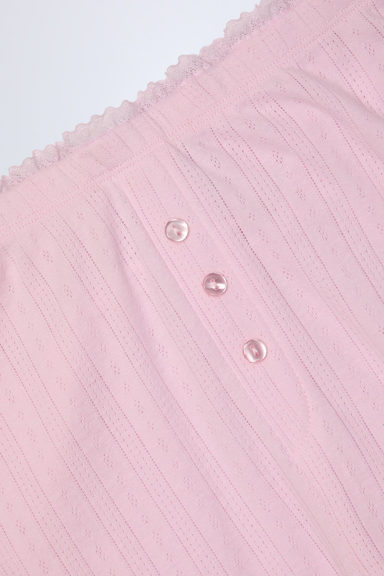 Pointelle Mid-Rise Straight-Leg Trousers in Baby Pink - 5