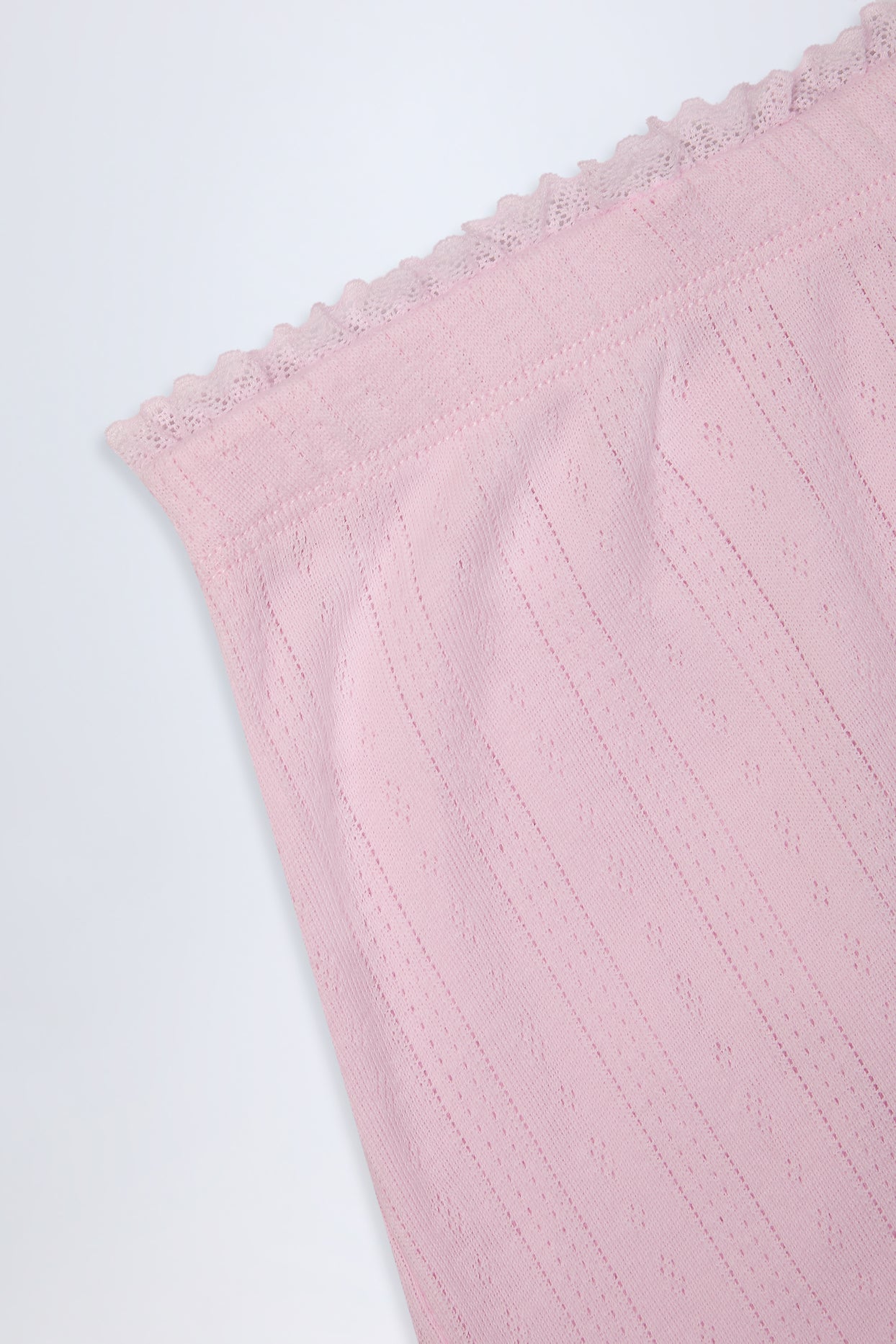 Pointelle Mid-Rise Straight-Leg Trousers in Baby Pink - 6