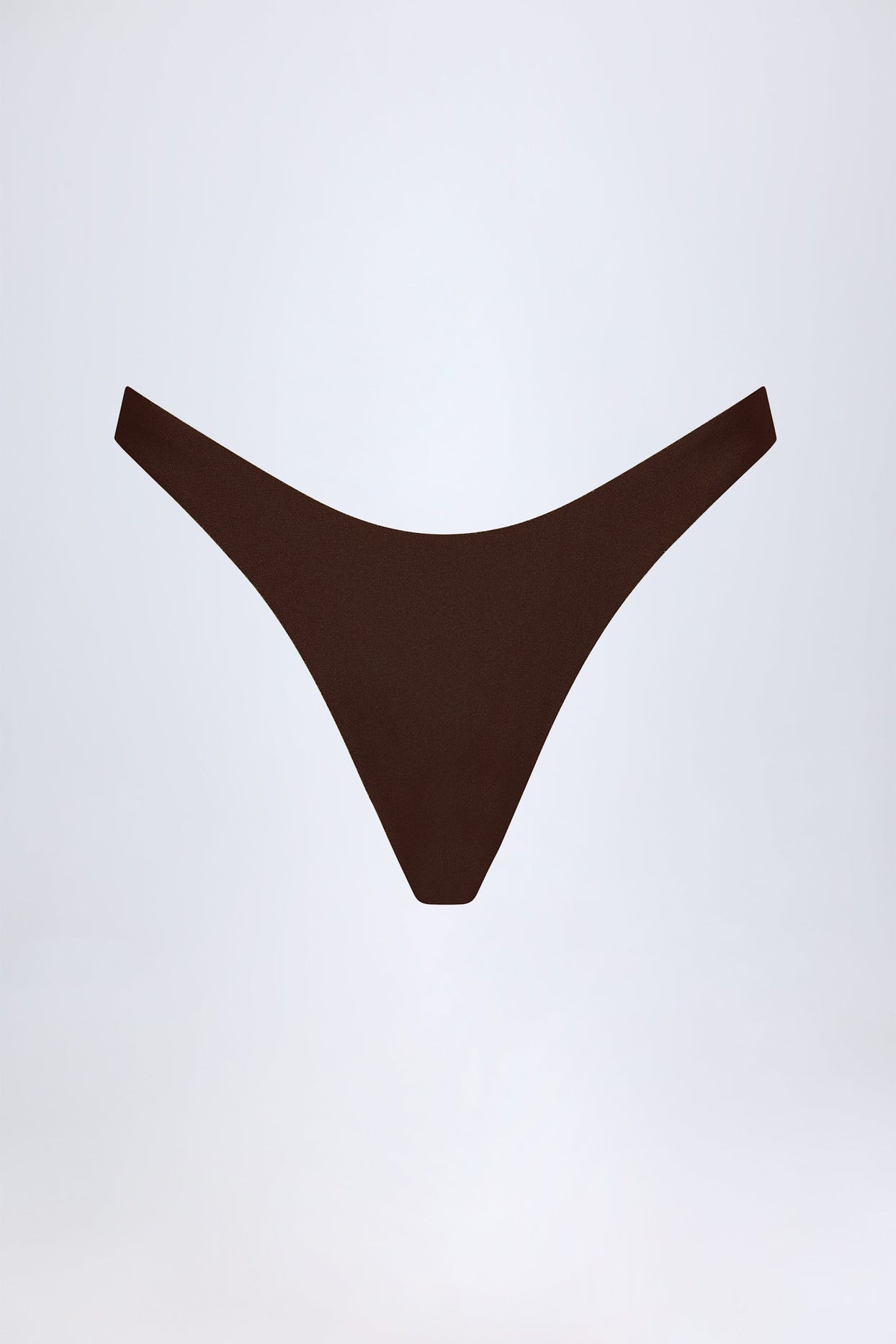 High-Leg Cheeky Bikini Bottoms in Dark Chocolate - 3
