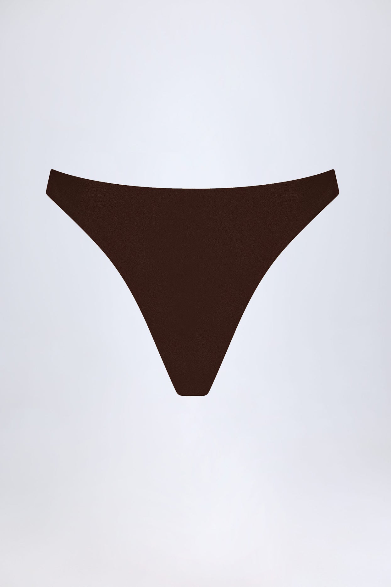 High-Leg Cheeky Bikini Bottoms in Dark Chocolate - 4