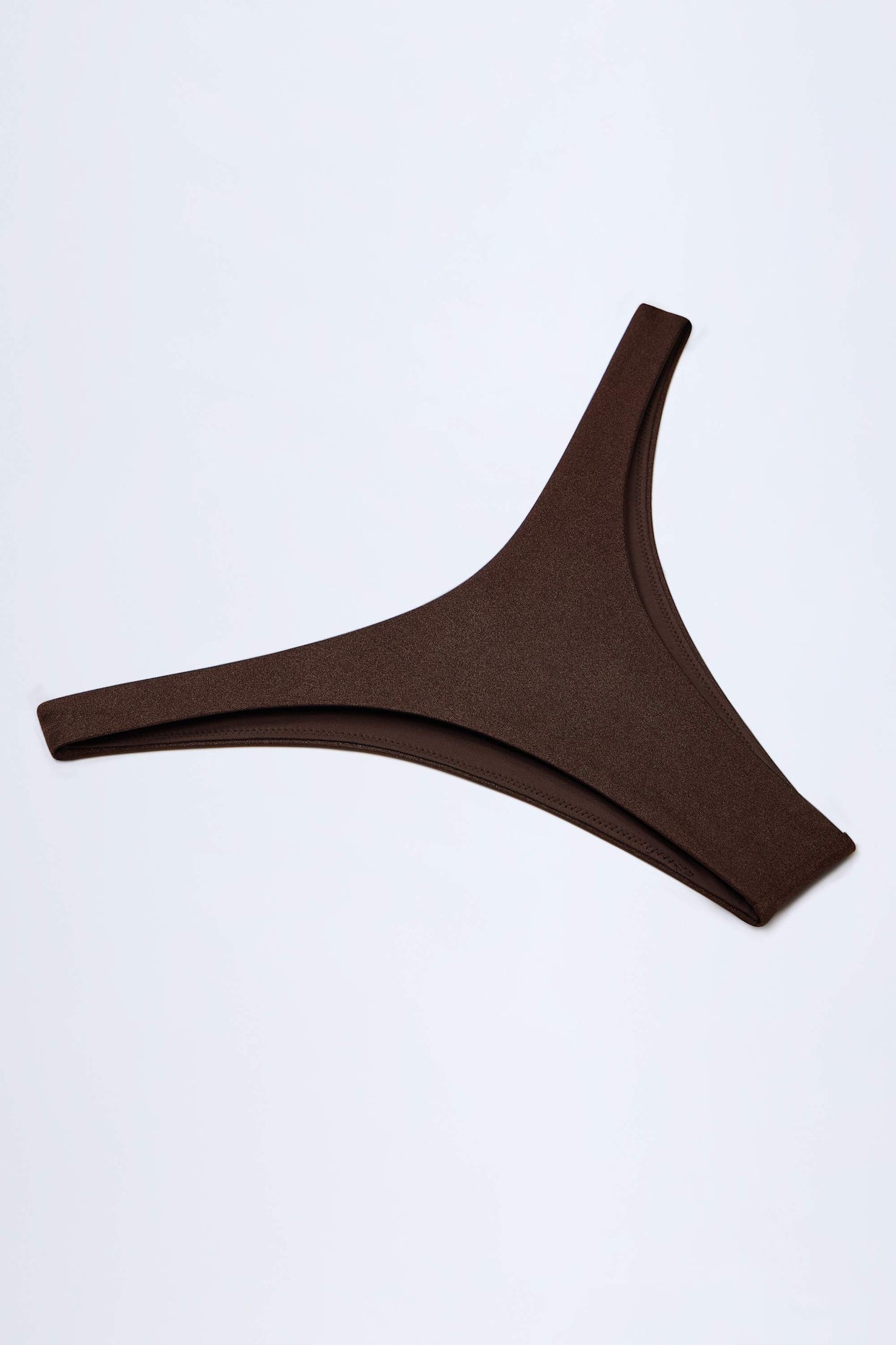 High-Leg Cheeky Bikini Bottoms in Dark Chocolate - 5