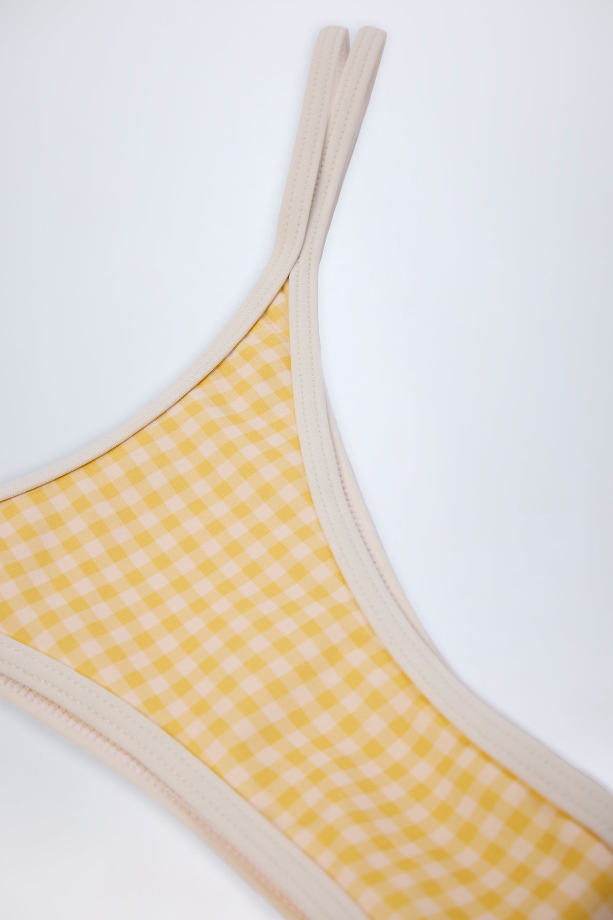 Double-Strap Cheeky Bikini Bottoms in Yellow Gingham - 6
