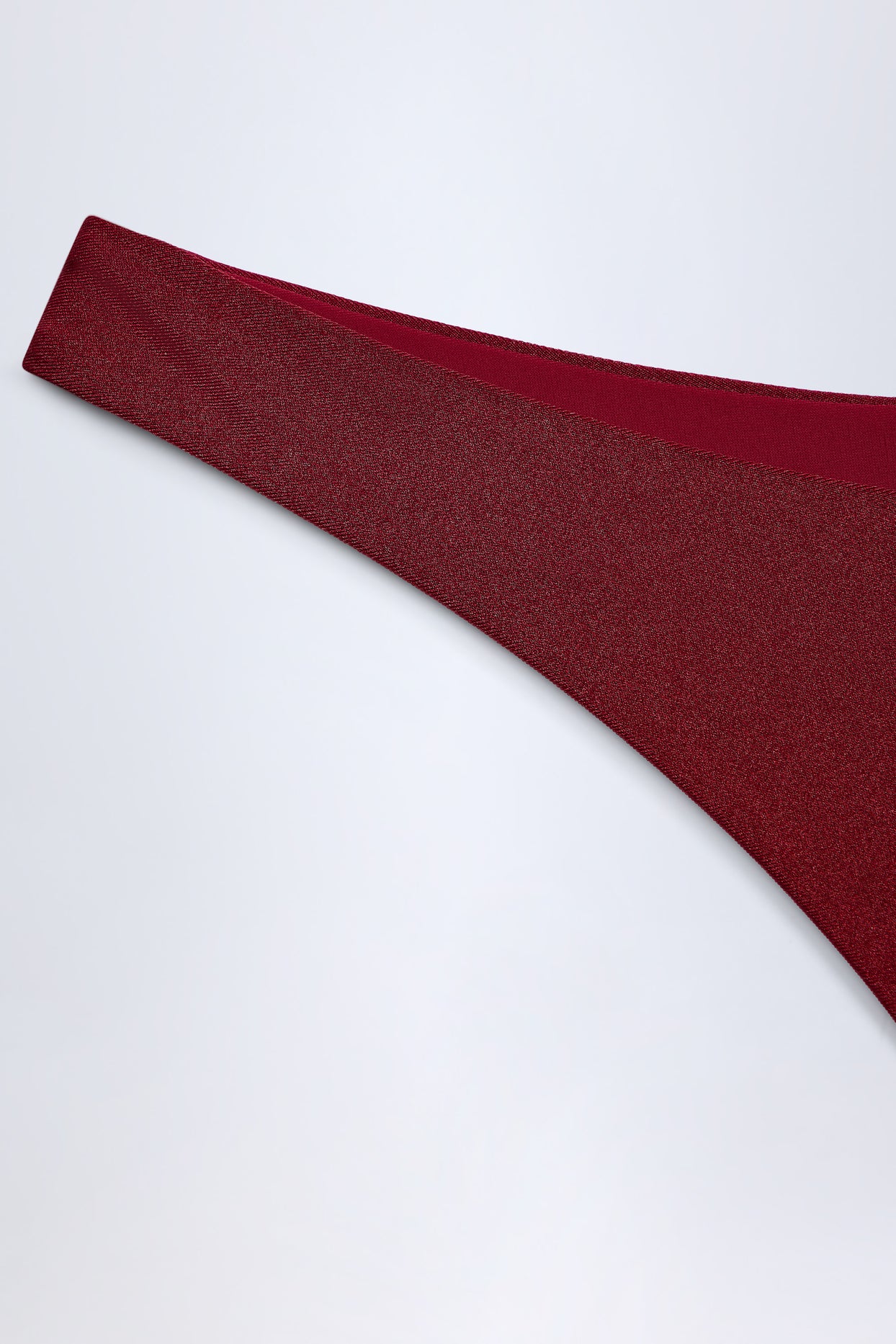 Bead-Embellished Cut-Out Bandeau Swimsuit in Dark Cherry - 6