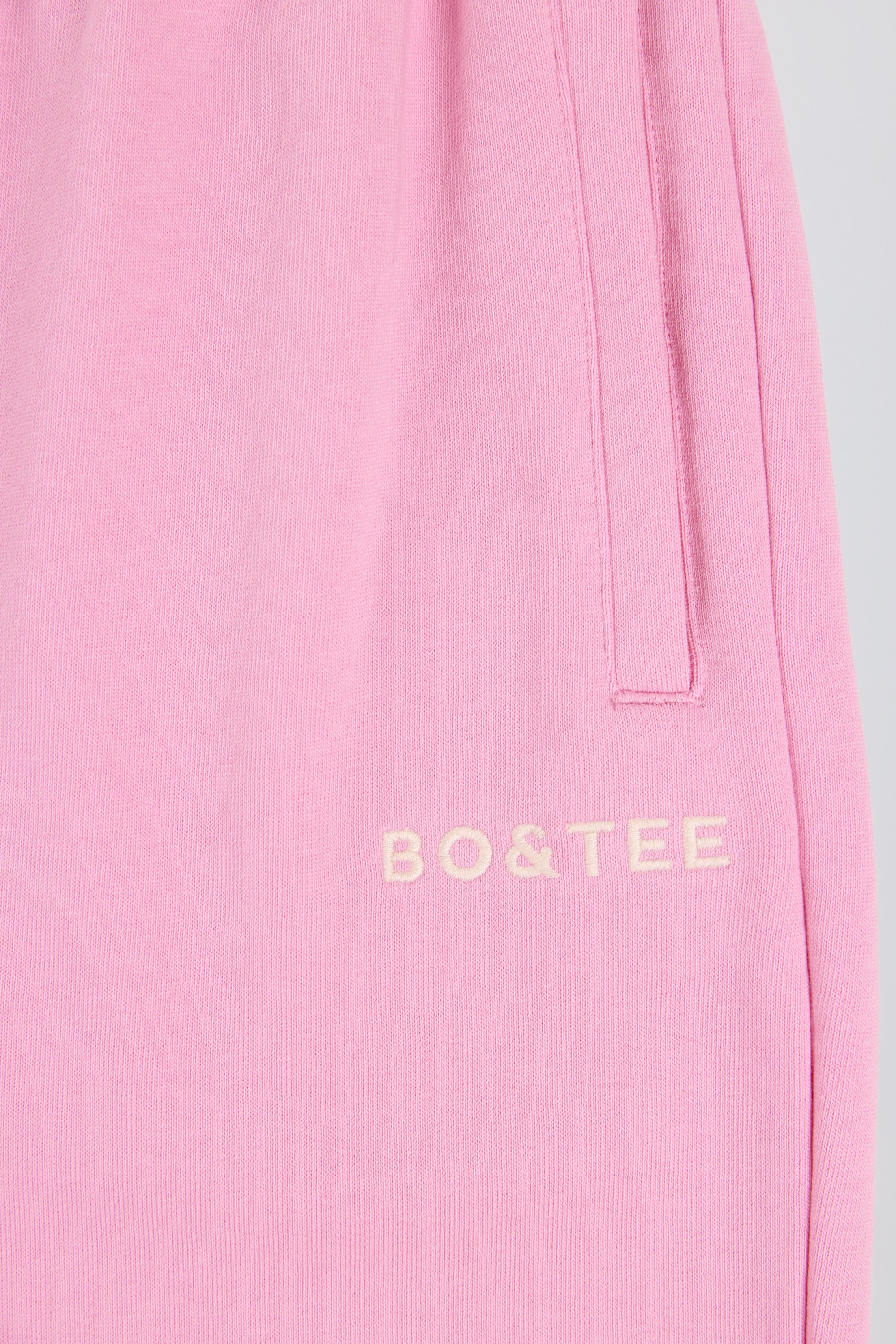 Soft Cotton Jersey Mid-Rise Wide-Leg Joggers in Baby Pink