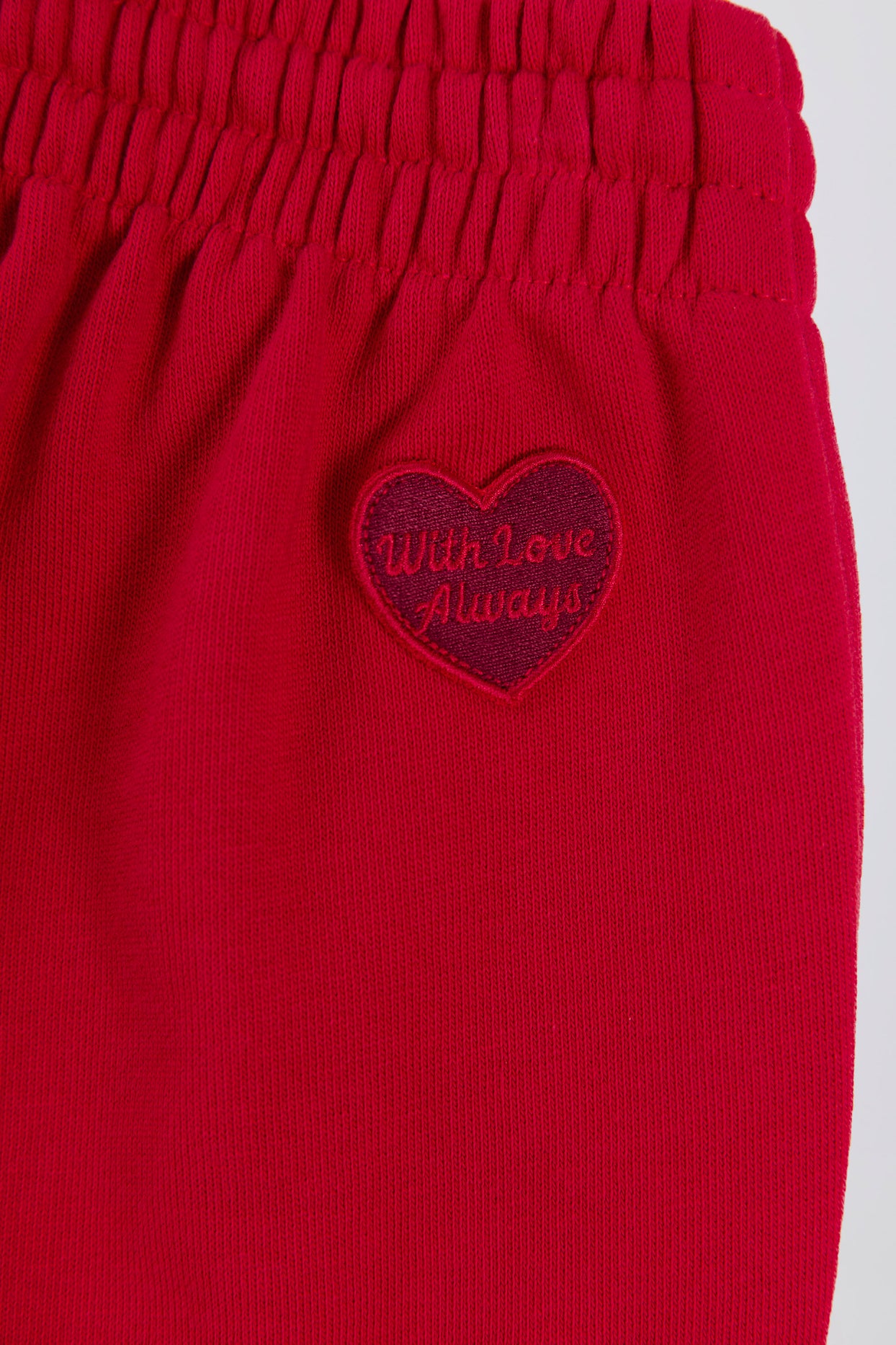 Soft Cotton Jersey Mid-Rise Wide-Leg Joggers in Hot Red - 5