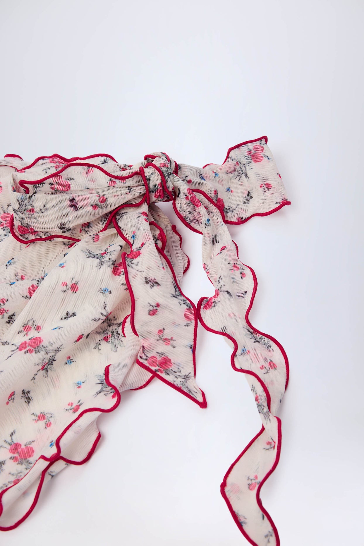 Side-Tie Sarong in Red Floral - 5