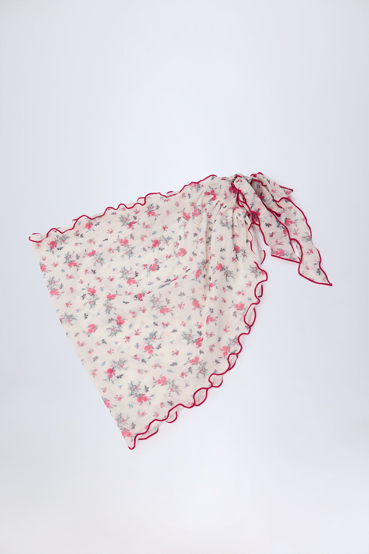 Side-Tie Sarong in Red Floral - 6