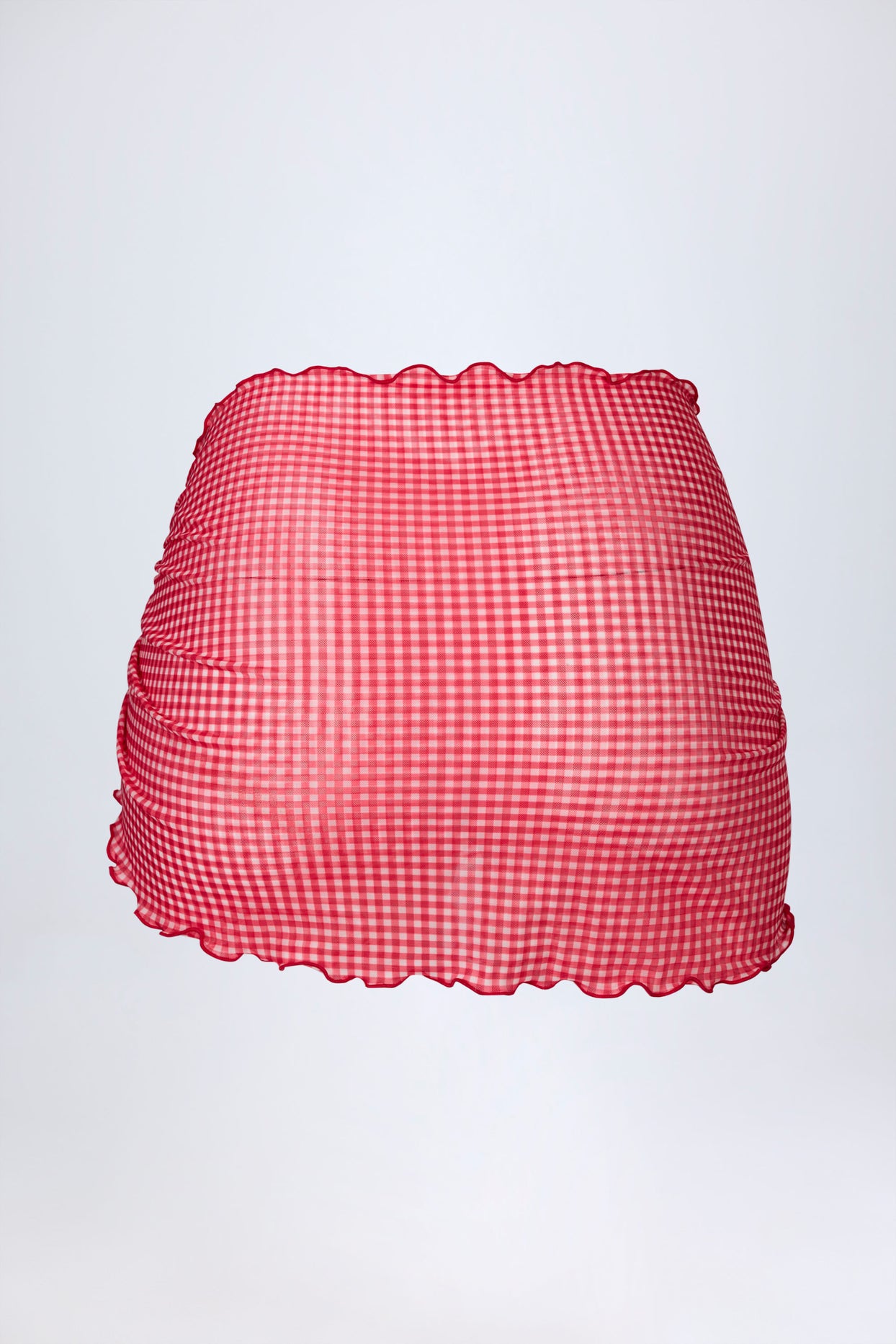 Side-Tie Sarong in Red Gingham - 4