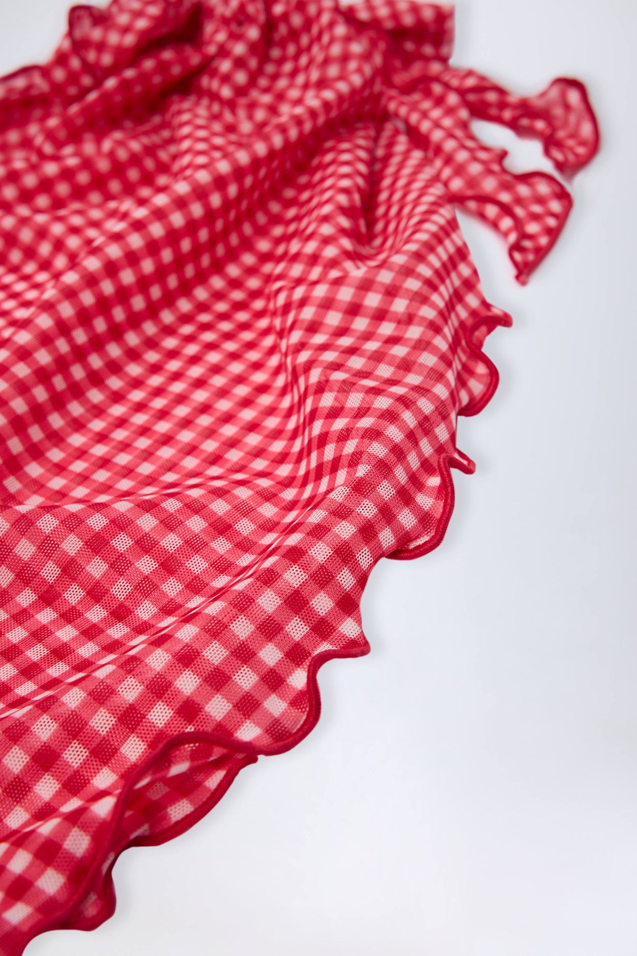 Side-Tie Sarong in Red Gingham - 5