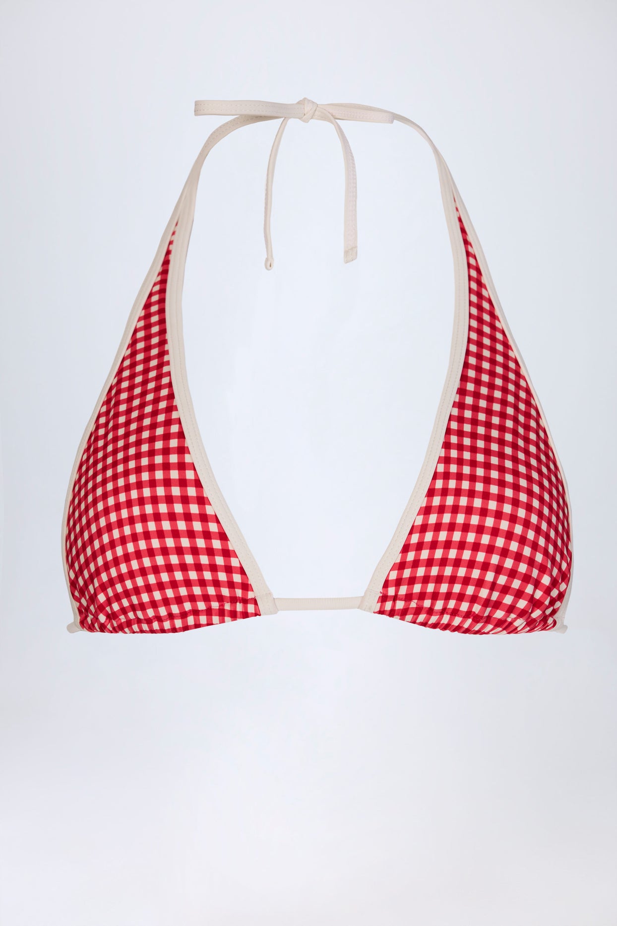 Halterneck Bikini Top in Red Gingham - 3