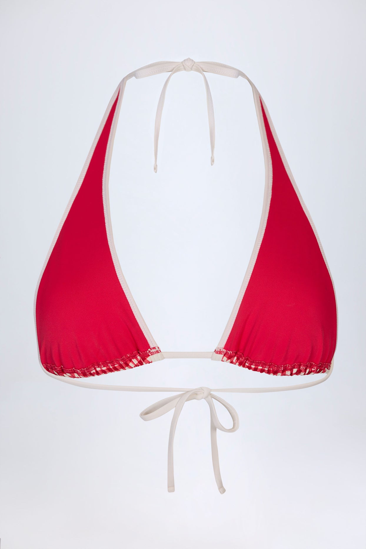 Halterneck Bikini Top in Red Gingham - 4