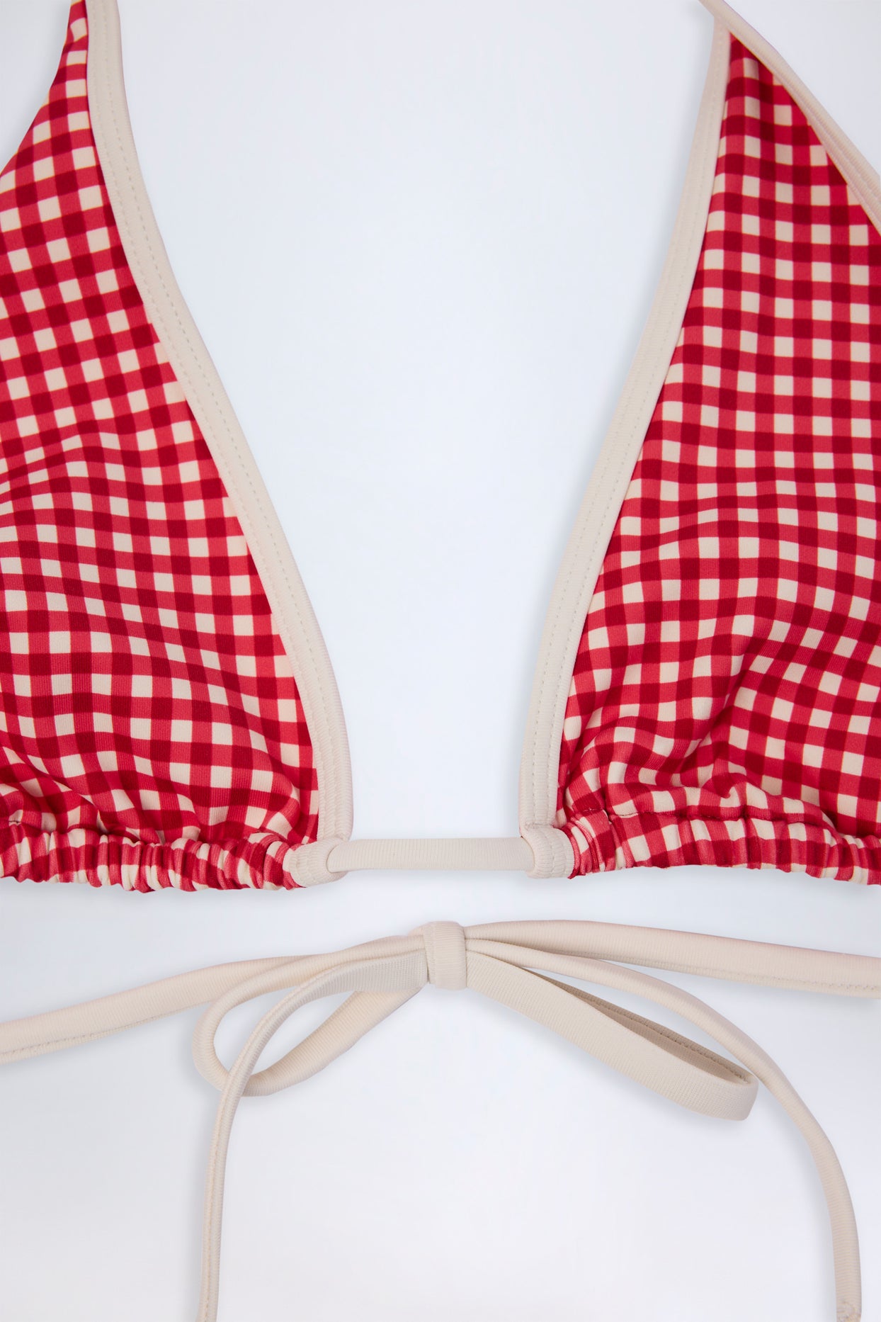 Halterneck Bikini Top in Red Gingham - 5