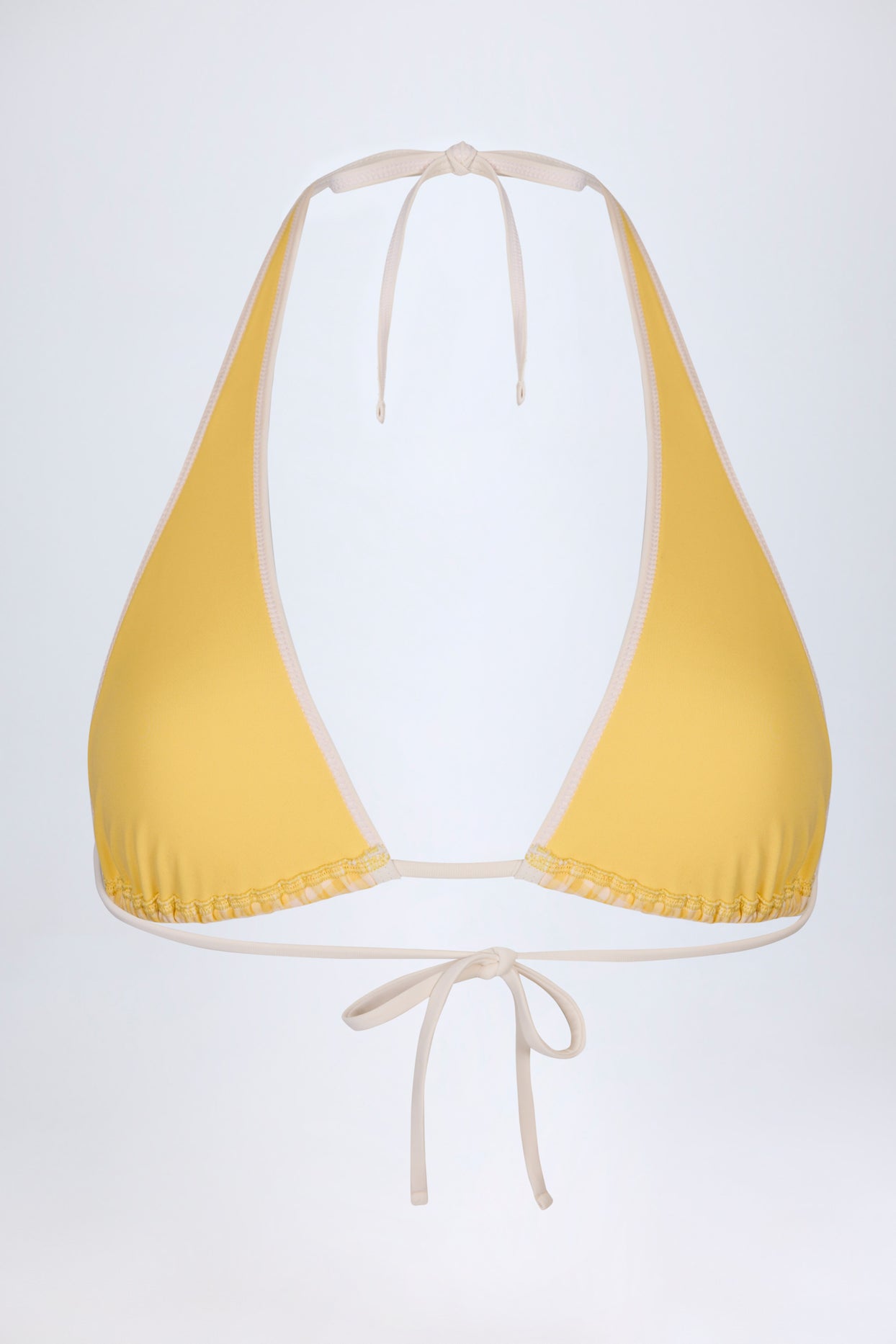Halterneck Bikini Top in Yellow Gingham - 6