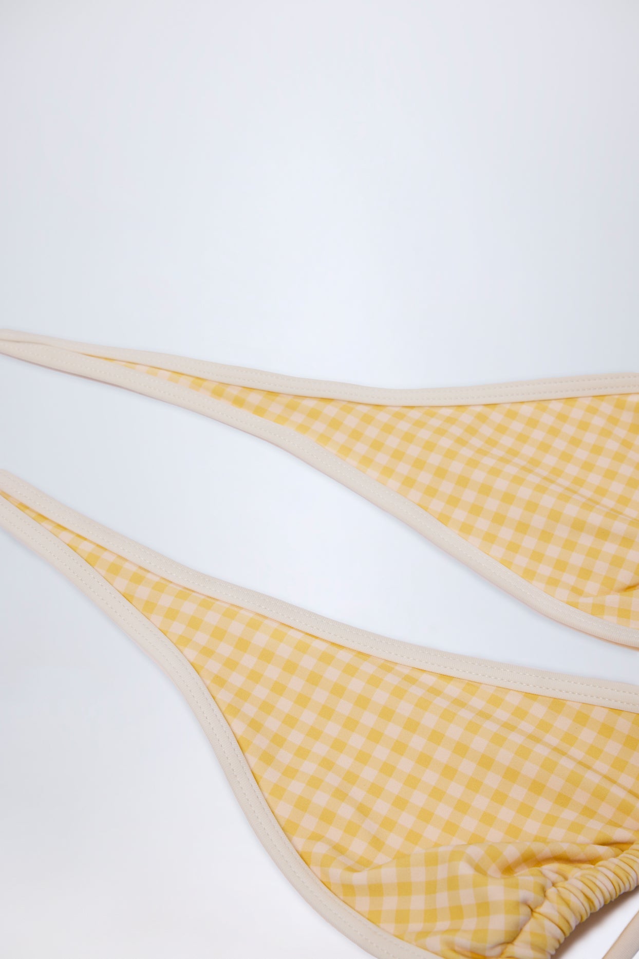 Halterneck Bikini Top in Yellow Gingham - 7