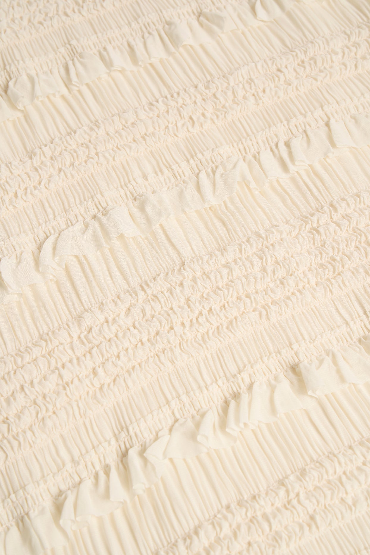 Ruffled High-Neck Backless Top in Ivory - 3