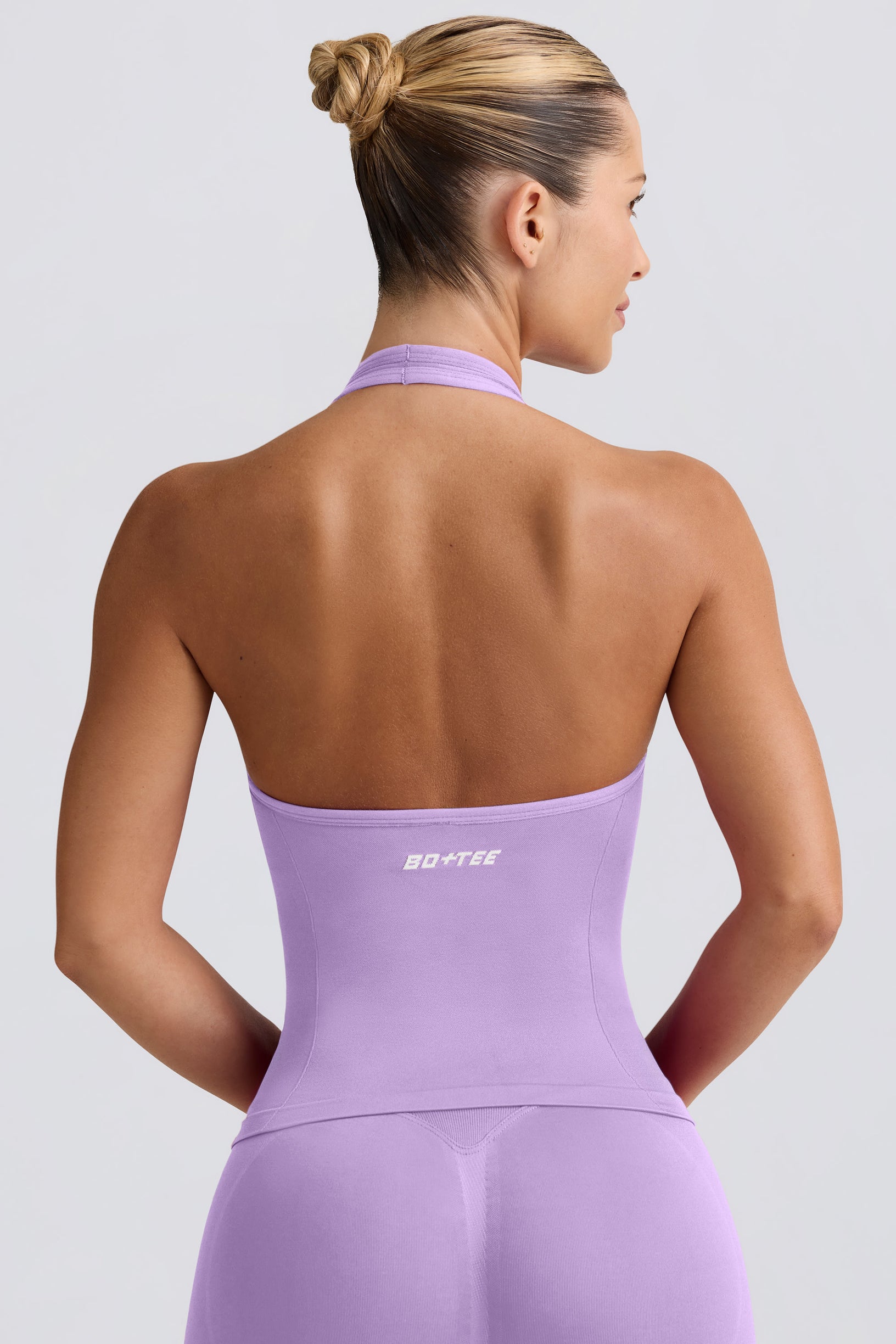 Define Luxe Halterneck Tank Top in Lilac - 2